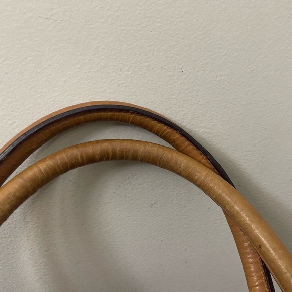 Vintage Cole Haan basket weave Tan Woven Leather Tote boho chic coastal - Picture 8 of 16